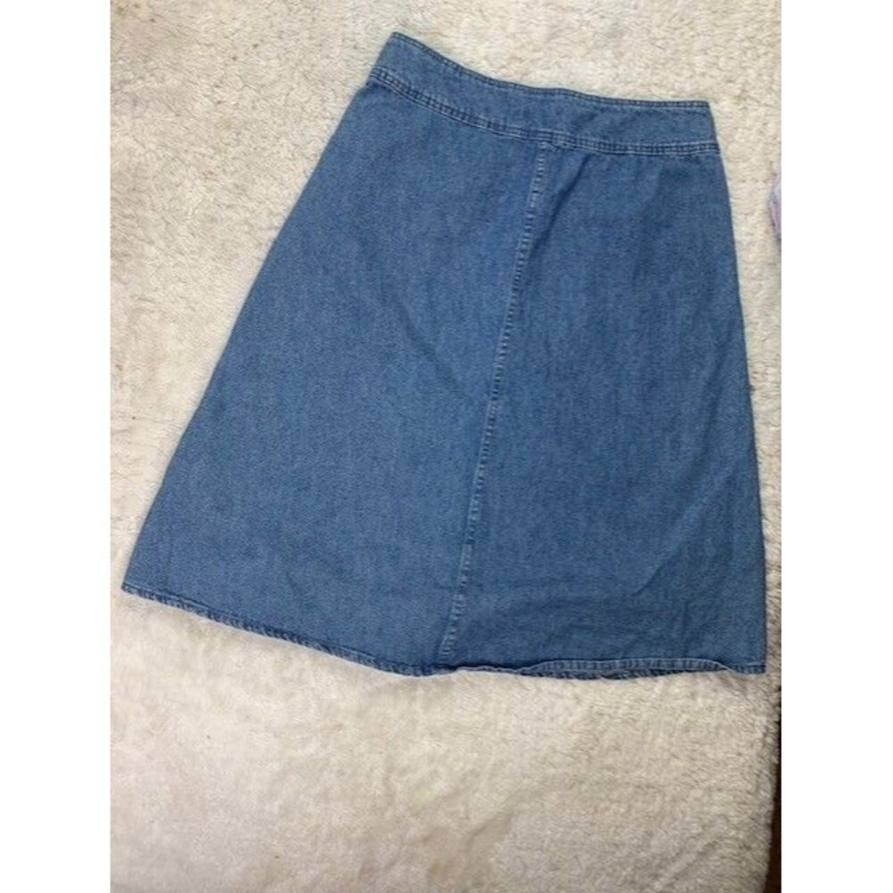 Forever 21 Womens Skirt Size 29 Denim Jean Knee Length Med Wash - Picture 5 of 5